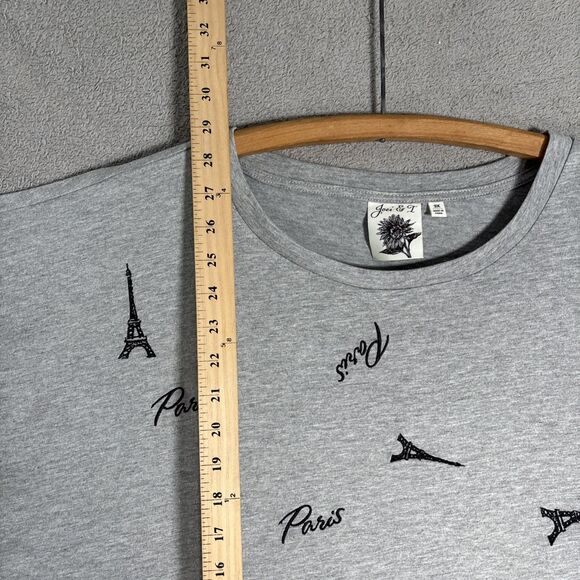 Joei & I T Shirt Women’s Size 3X Gray Paris AOP Eifel‎ Tower Chic Minimalist - Picture 9 of 15